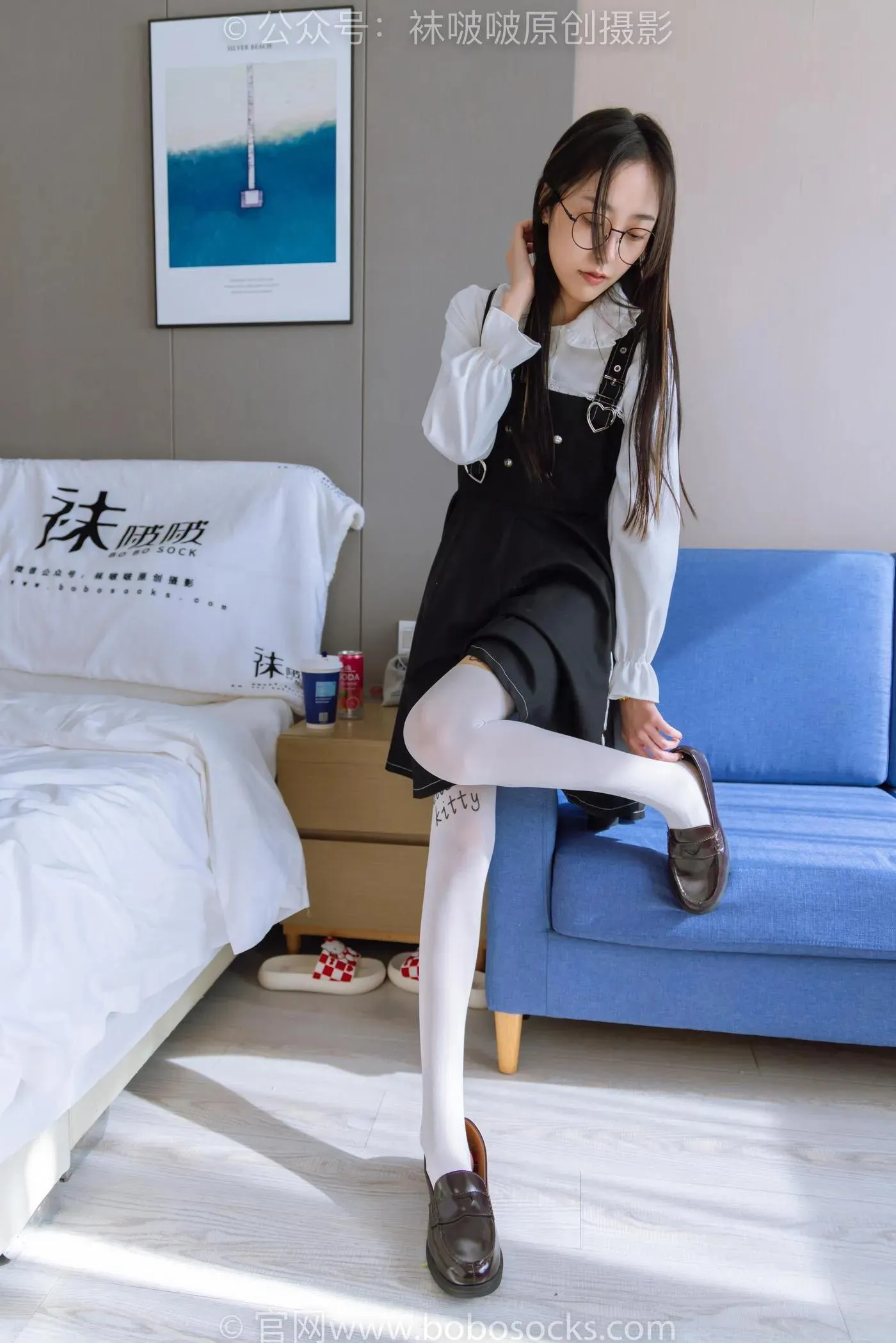 [BoBoSocks袜啵啵]NO.177 稚予-皮鞋、厚白丝（脚底猫爪印款） [140P]插图8